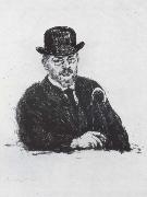 Max Slevogt, Selbstbidnis with hat and cane
